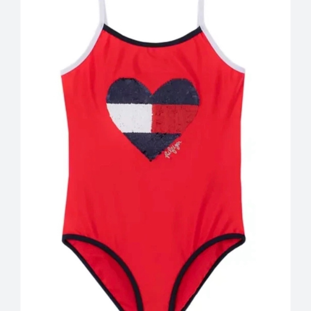 Tommy Hilfiger Kids XL 16 Red Swimsuit with Logo